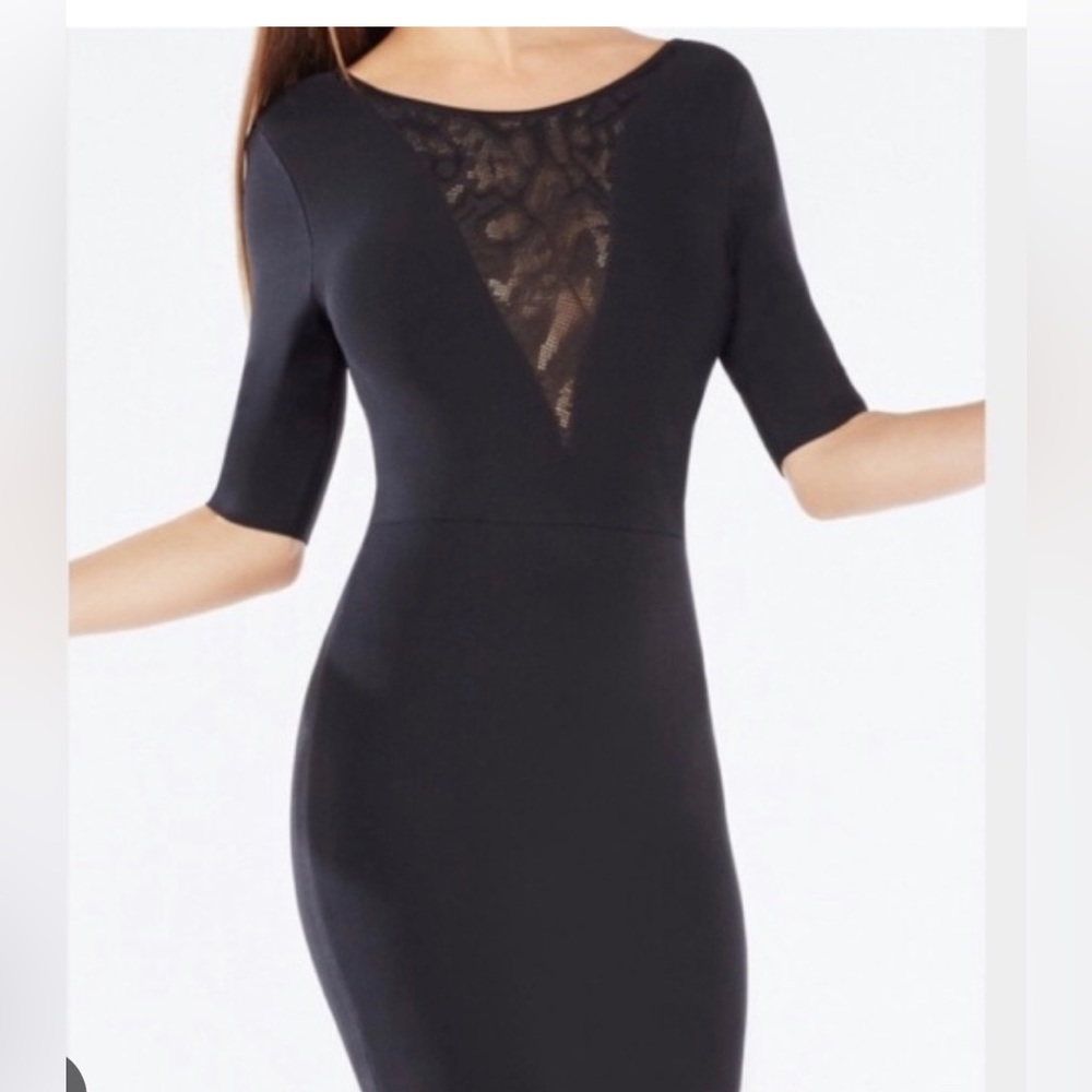 Robe ajustée BCBGmaxazria noir et dentelle